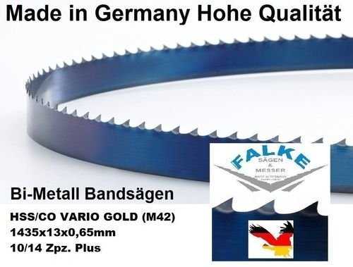 Bandsägeblatt Sägebänder Gold M42 1435 mm x 13 x 0,65 mm 10/14 Bandsägeblätter