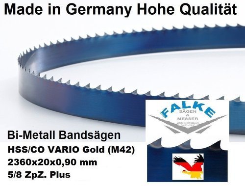 2 Stück Bandsägeblatt Bimetall Gold M42 2360 mm x 20 x 0,90 mm 5/8